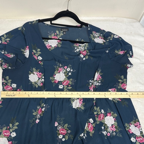 Torrid Blue Floral High Low Dress - Picture 10 of 11